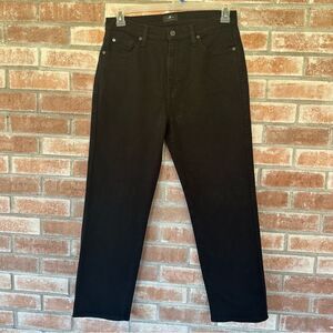 7 For All Mankind High Waist Cropped Straight Jeans Black Women’s 30